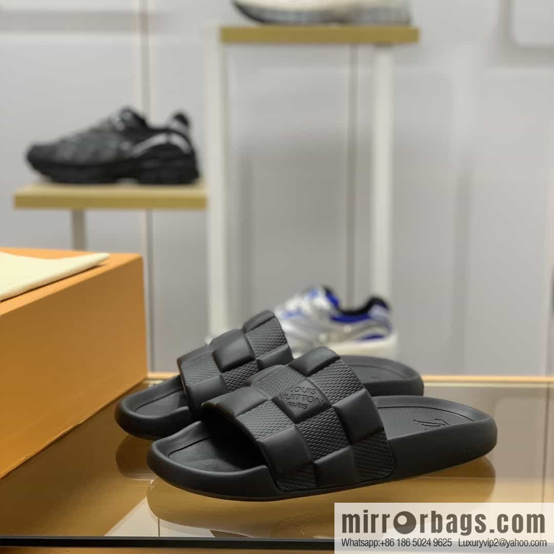 LV/Louis Vuitton features classic monogram printed His & Hers sandals