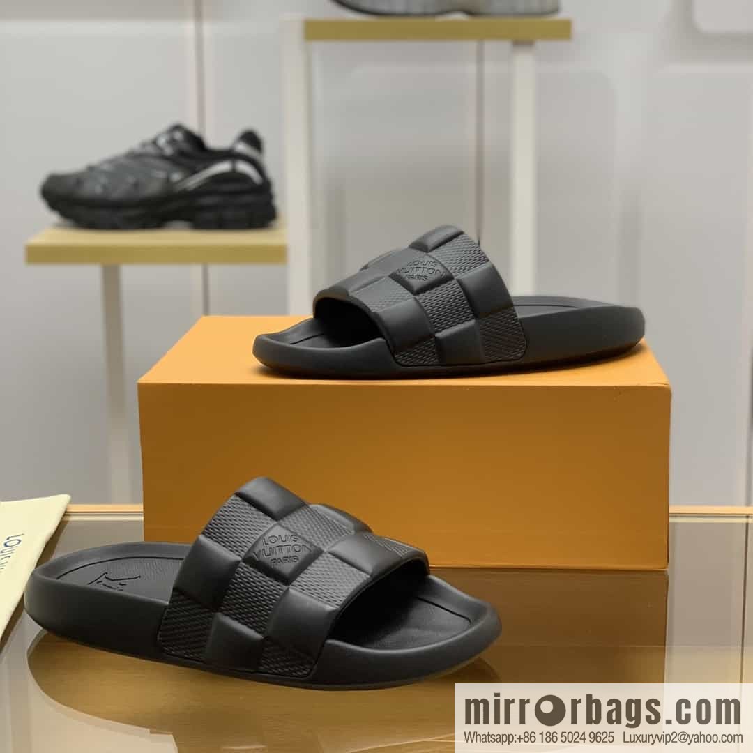 LV/Louis Vuitton features classic monogram printed His & Hers sandals