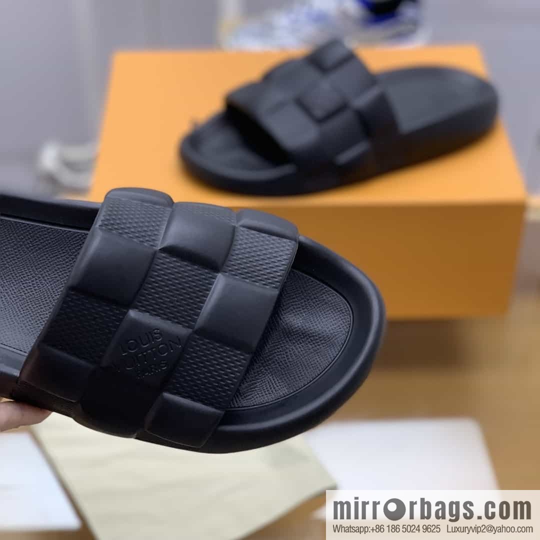 LV/Louis Vuitton features classic monogram printed His & Hers sandals