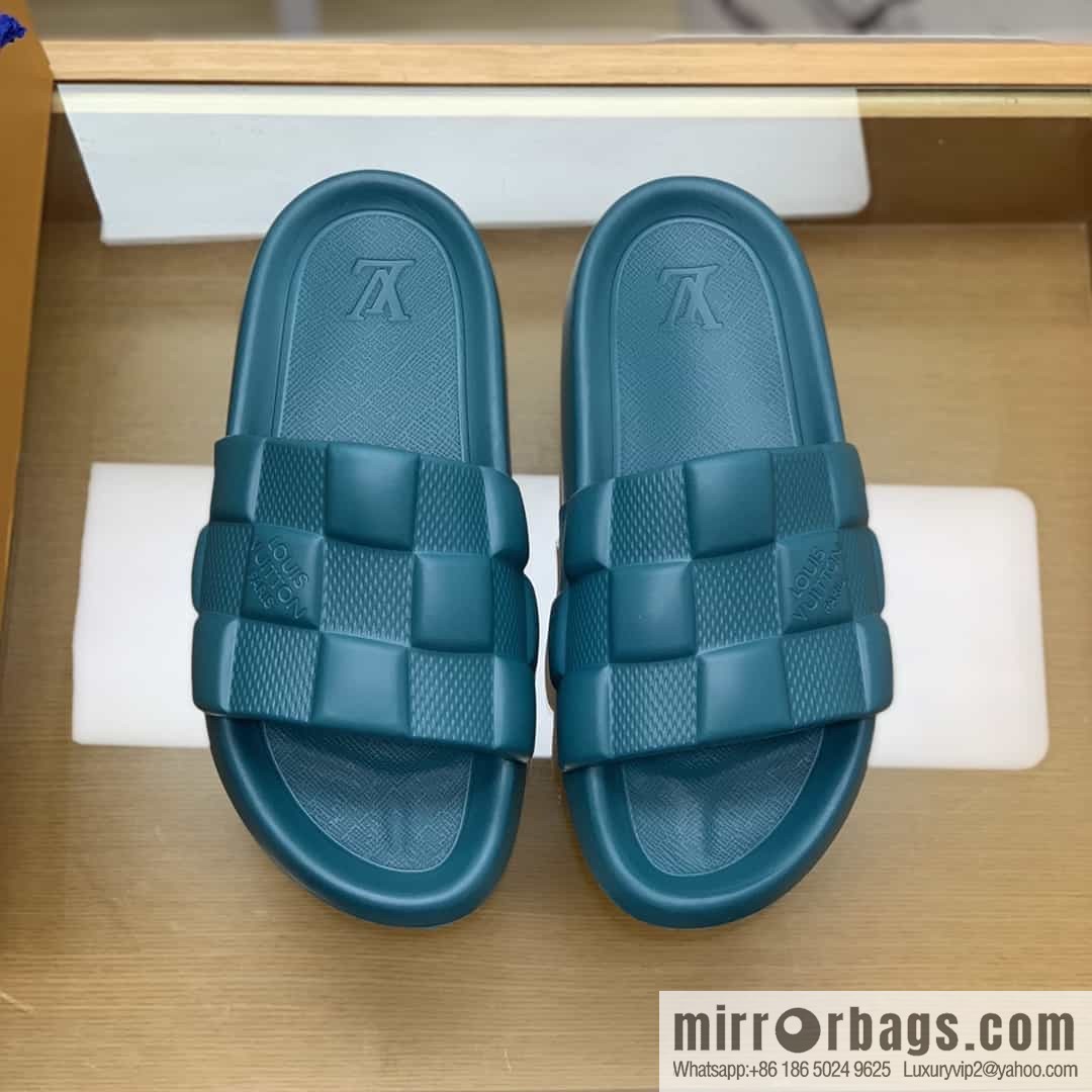 LV/Louis Vuitton features classic monogram printed His & Hers sandals