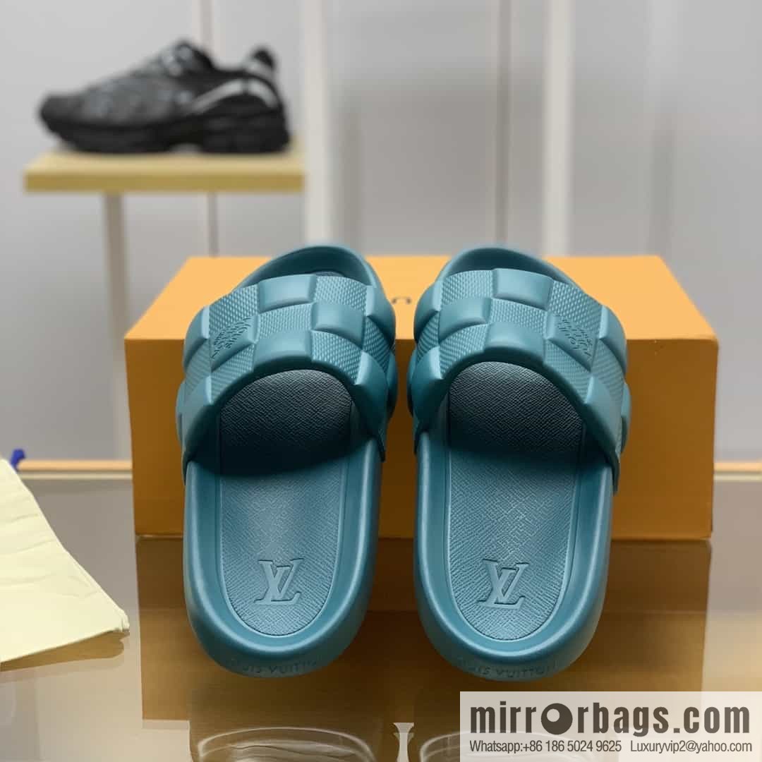 LV/Louis Vuitton features classic monogram printed His & Hers sandals