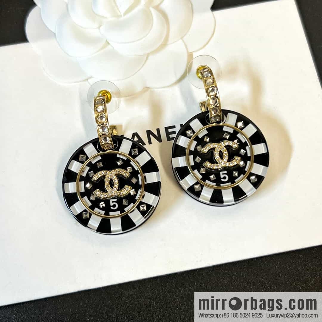 New ☑️ Chanel c2 double c round stud earrings