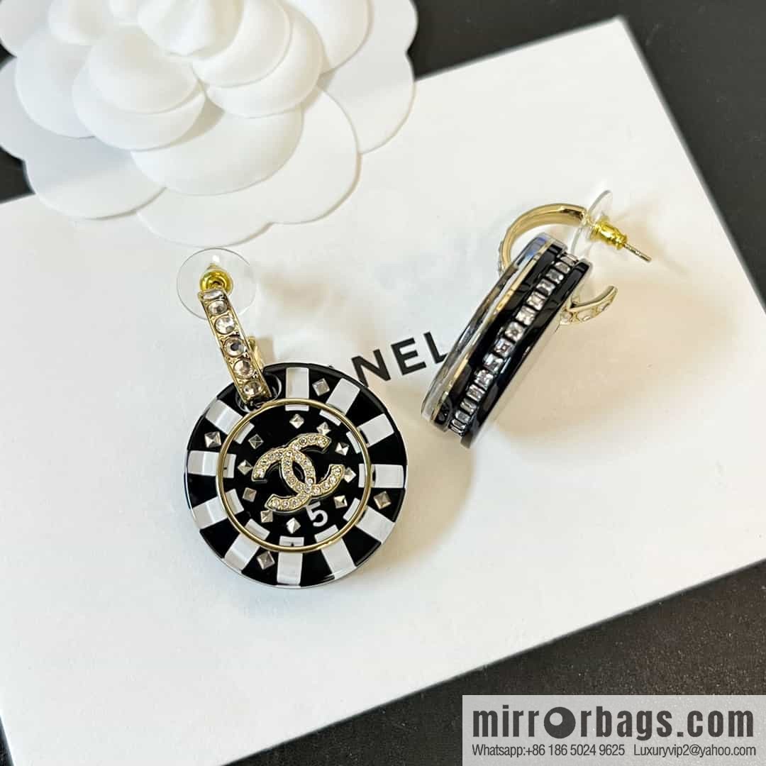 New ☑️ Chanel c2 double c round stud earrings