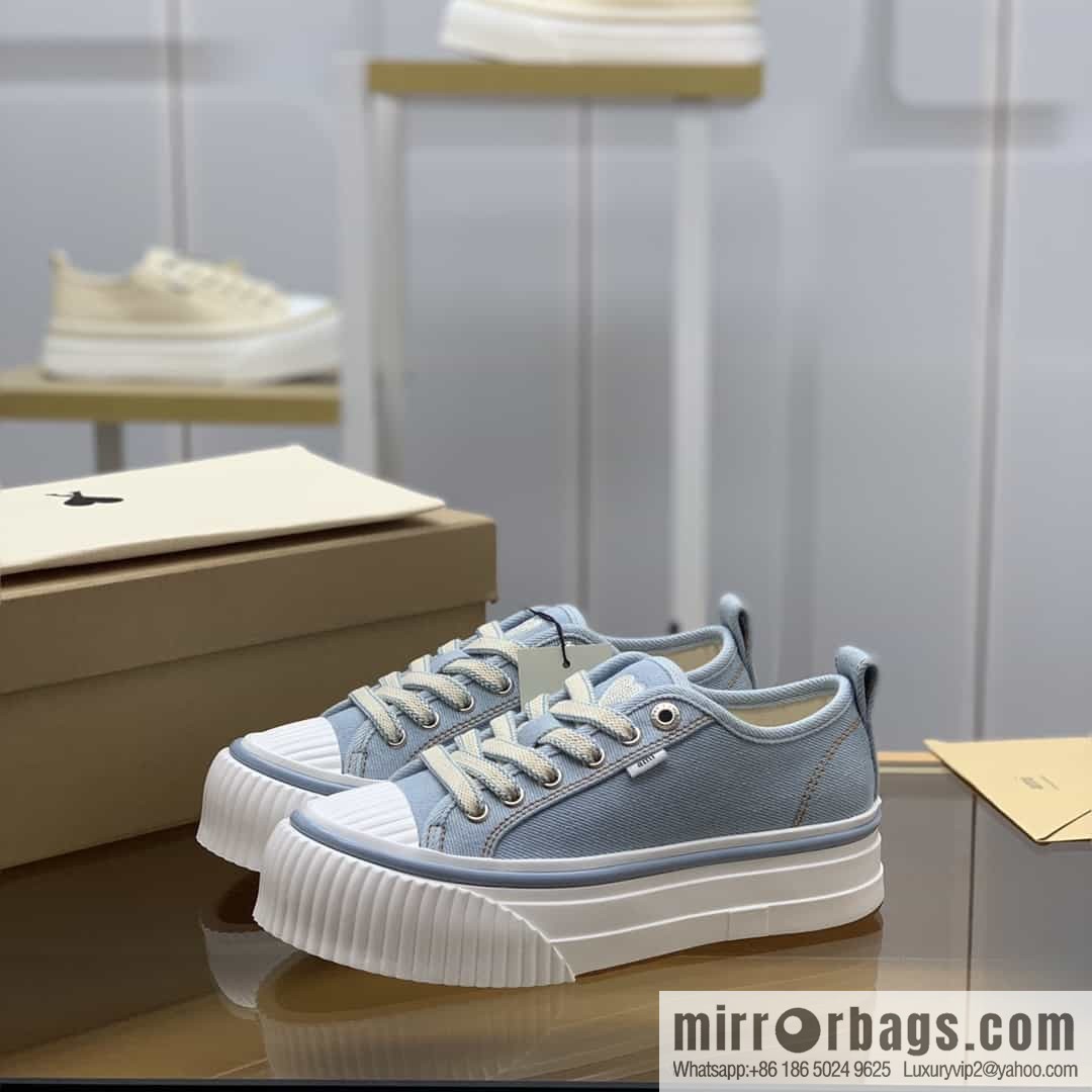 AMI new women's lace-up low-top thick-soled muffin shoes