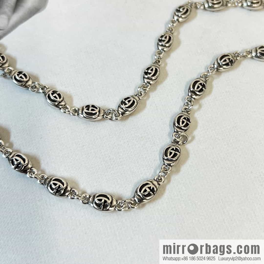 New Gucci Gucci Hollow Double G Love Peach Heart Necklace