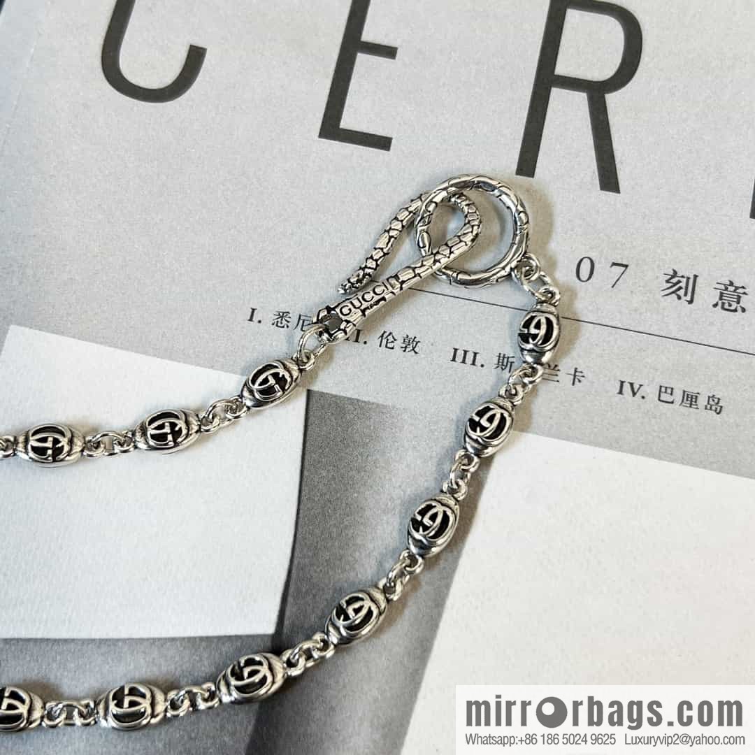 New Gucci Gucci Hollow Double G Love Peach Heart Necklace