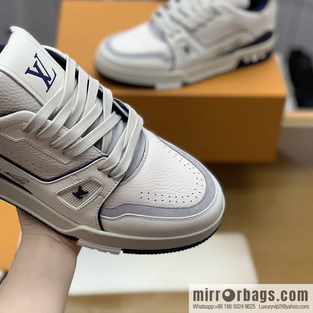 LV Louis Vuitton uses white calfskin to make His & Hers sports and leisure shoes