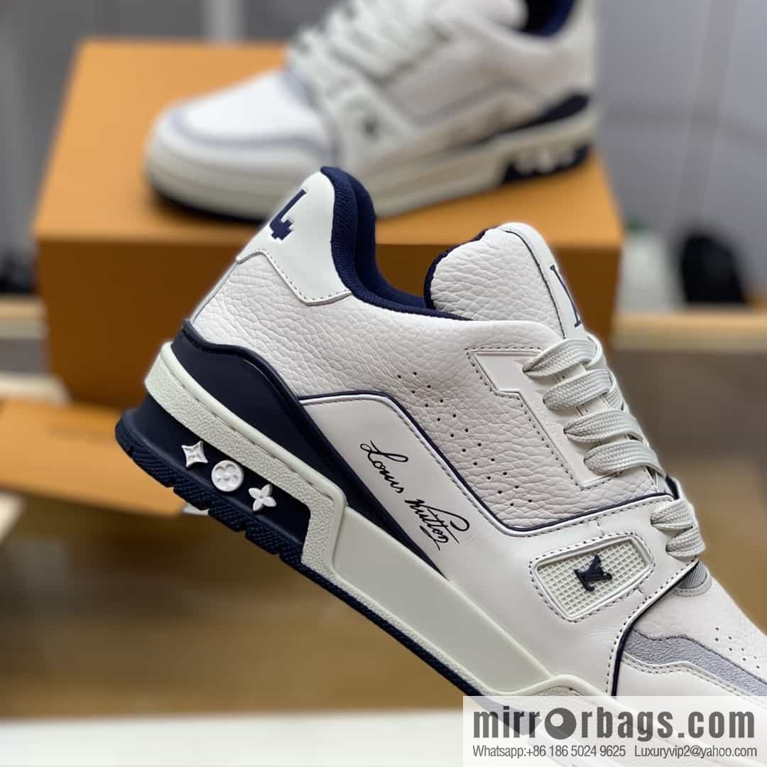 LV Louis Vuitton uses white calfskin to make His & Hers sports and leisure shoes