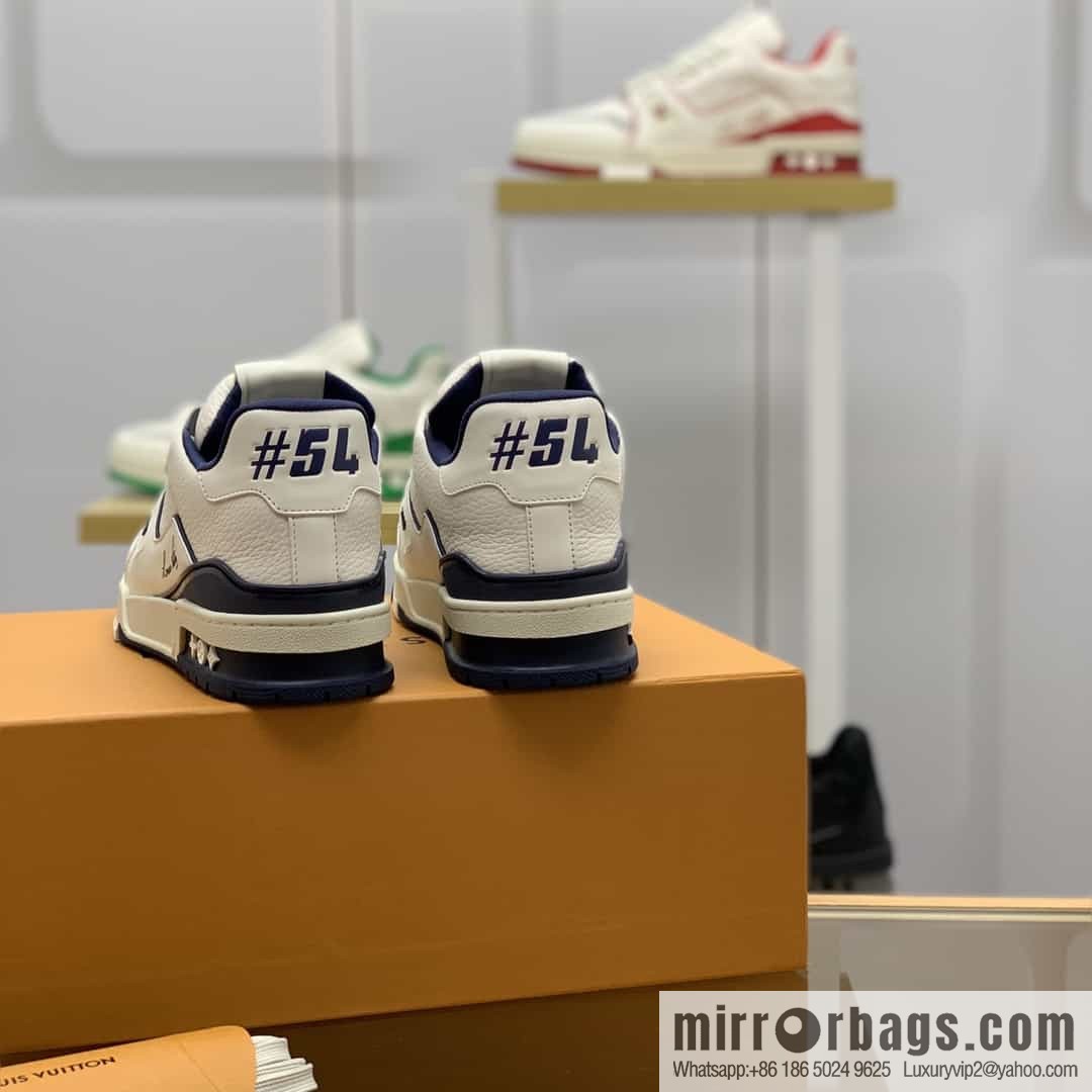 LV Louis Vuitton uses white calfskin to make His & Hers sports and leisure shoes