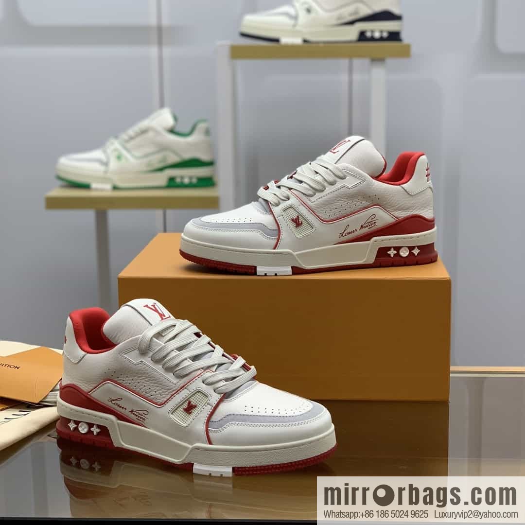LV Louis Vuitton uses white calfskin to make His & Hers sports and leisure shoes