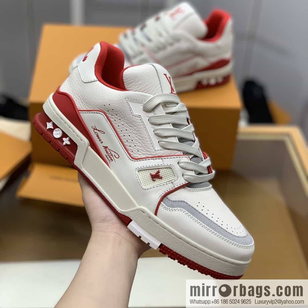 LV Louis Vuitton uses white calfskin to make His & Hers sports and leisure shoes