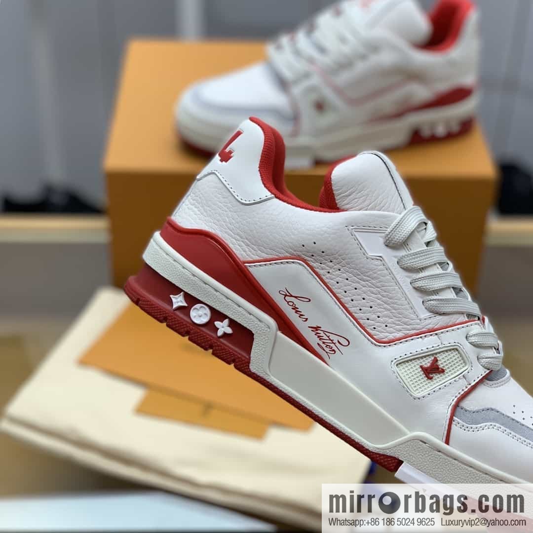 LV Louis Vuitton uses white calfskin to make His & Hers sports and leisure shoes