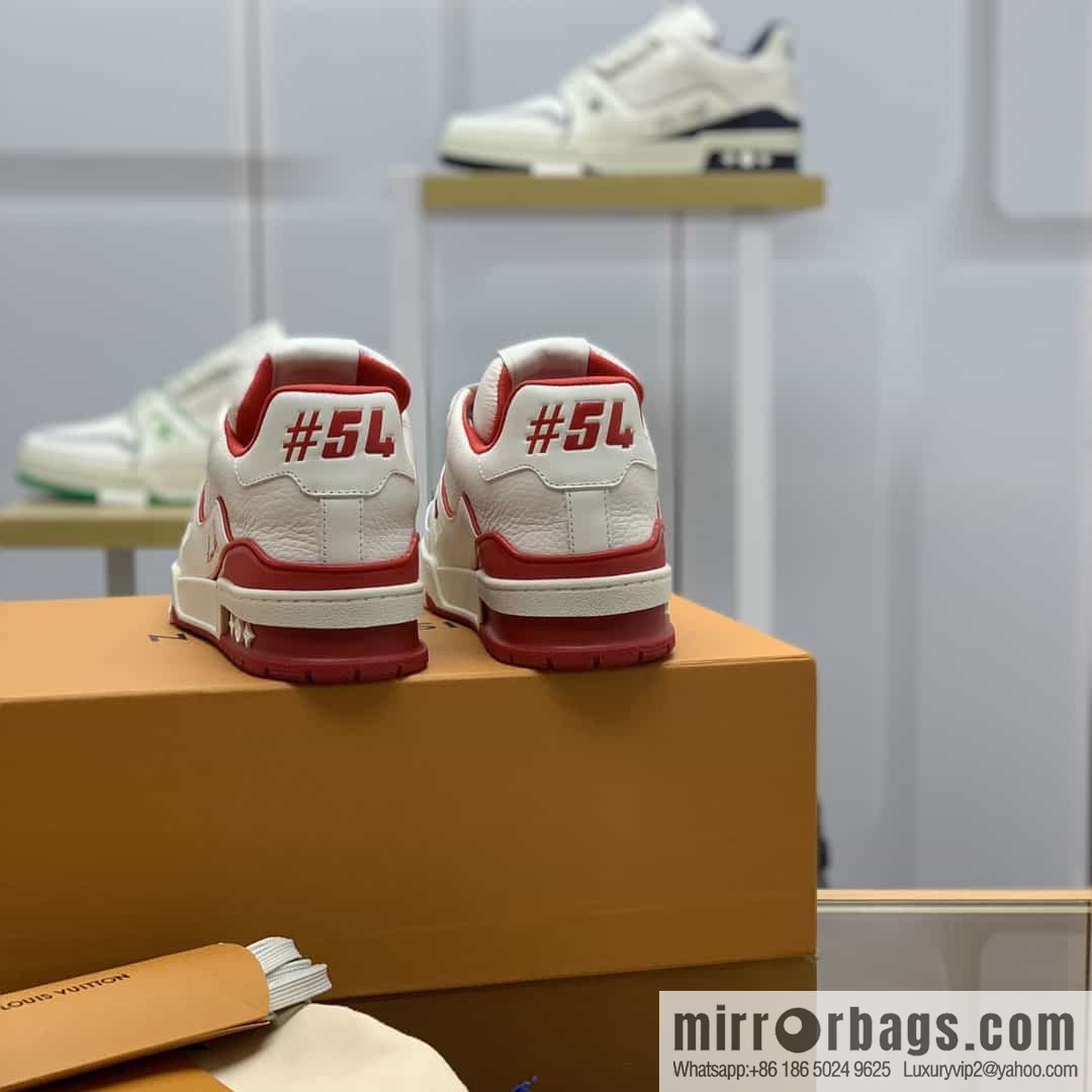 LV Louis Vuitton uses white calfskin to make His & Hers sports and leisure shoes