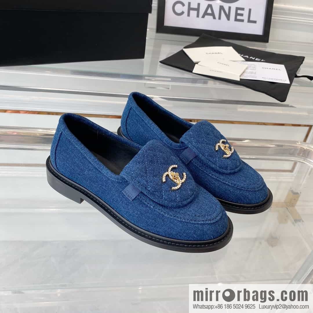Chanel Chanel imported denim upper sheepskin foot sneakers