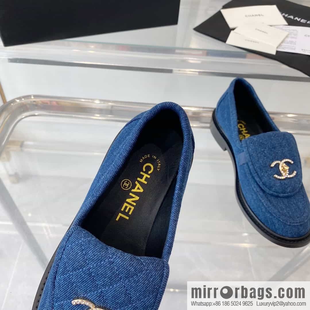 Chanel Chanel imported denim upper sheepskin foot sneakers