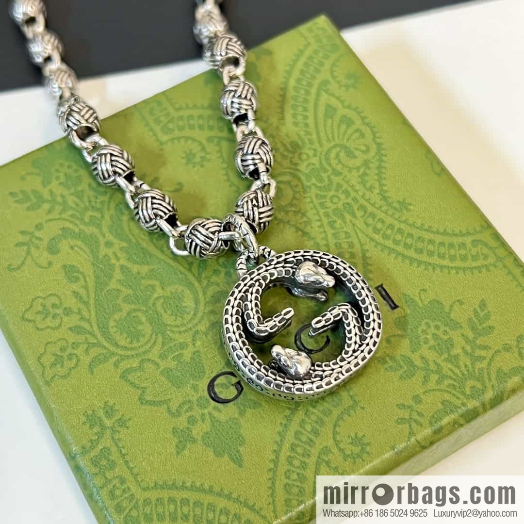 New Gucci gucci snake double G necklace