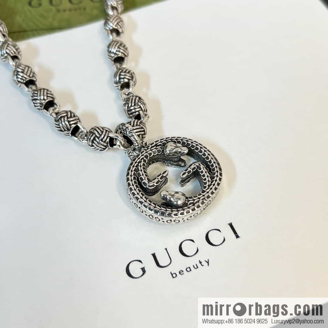 New Gucci gucci snake double G necklace