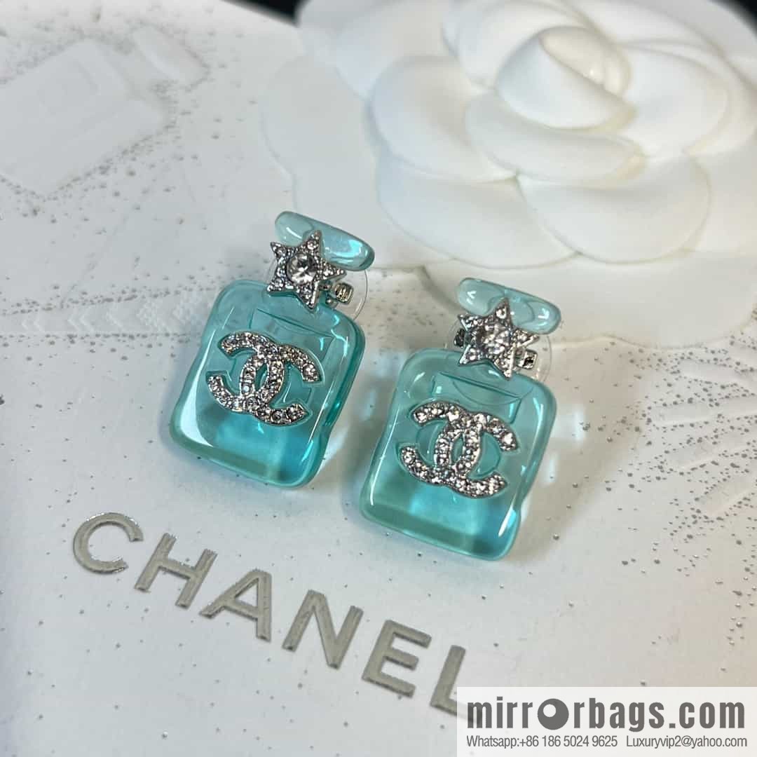 New ☑️ Chanel double c acrylic perfume bottle stud earrings