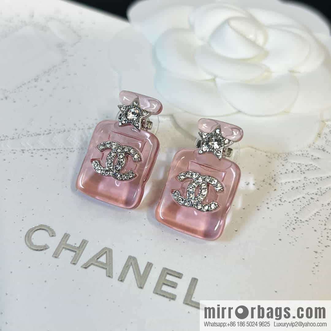 New ☑️ Chanel double c acrylic perfume bottle stud earrings