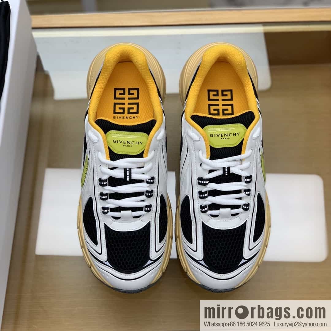 Givenchy, men's lace-up sneakers made of technologically knitted fabrics, synthetic leather and rubber