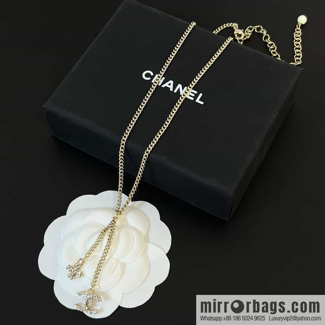 New ☑️ CHANEL Chanel double c rhombus full diamond tassel necklace