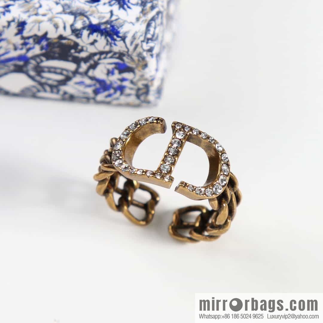 New ☑️ DIOR CD Full Diamond Hollow Opening Bracelet