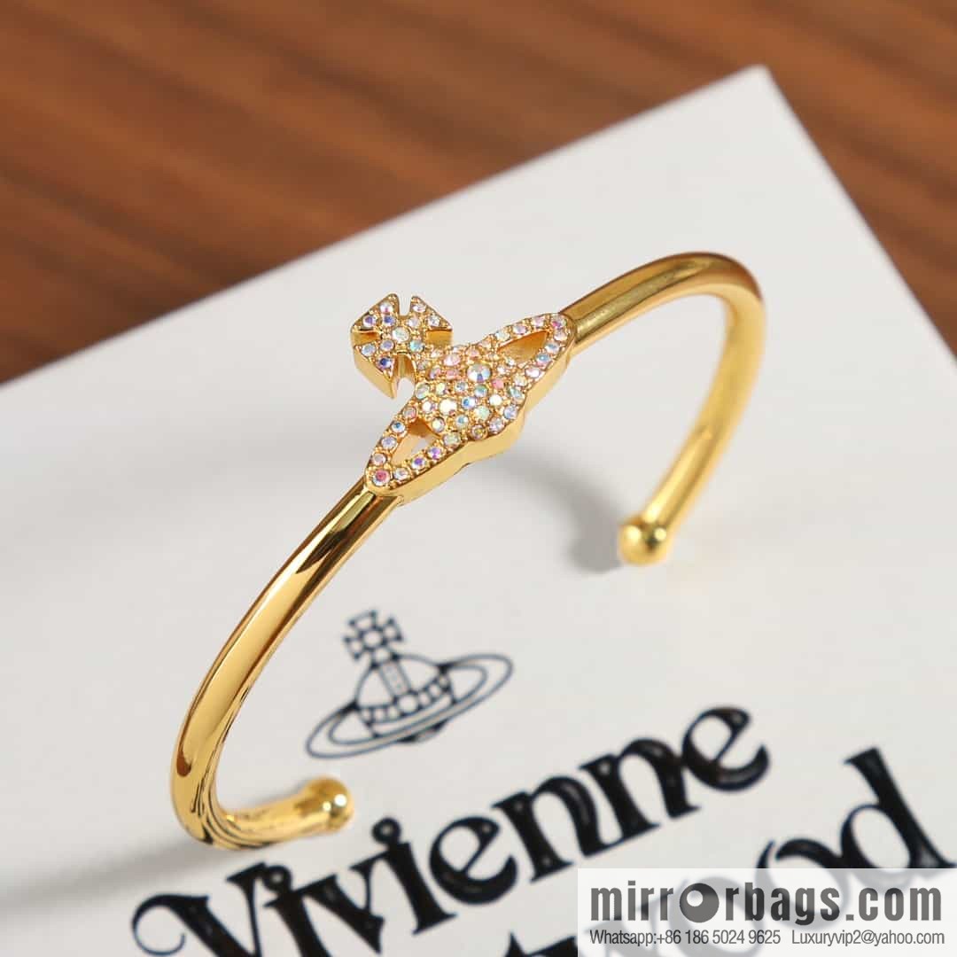 New ☑️ Vivienne Westwood Queen Mother Saturn Open Bracelet Bracelet