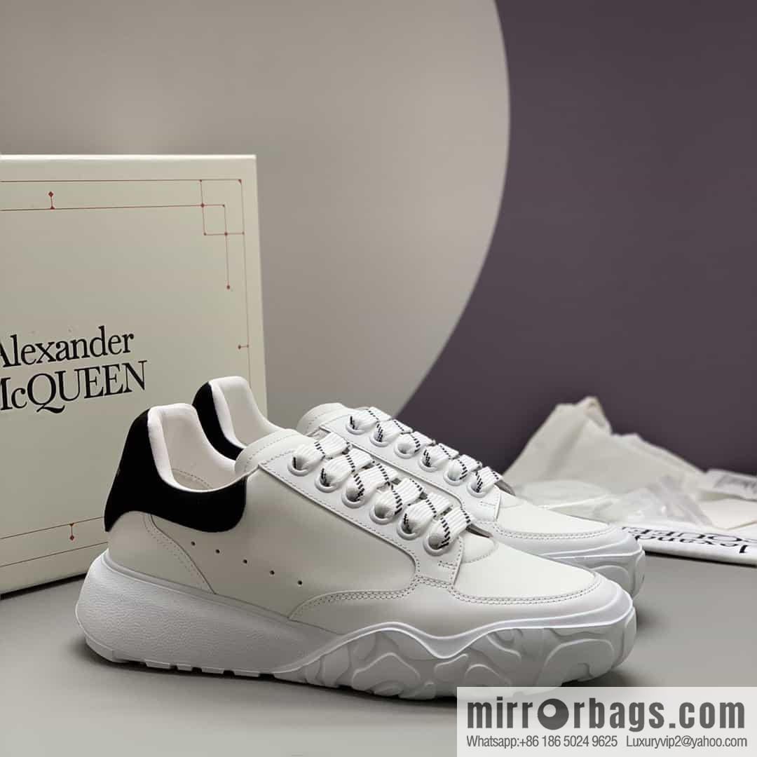Alexander McQueen with leather heel black patchwork His & Hers sneakers