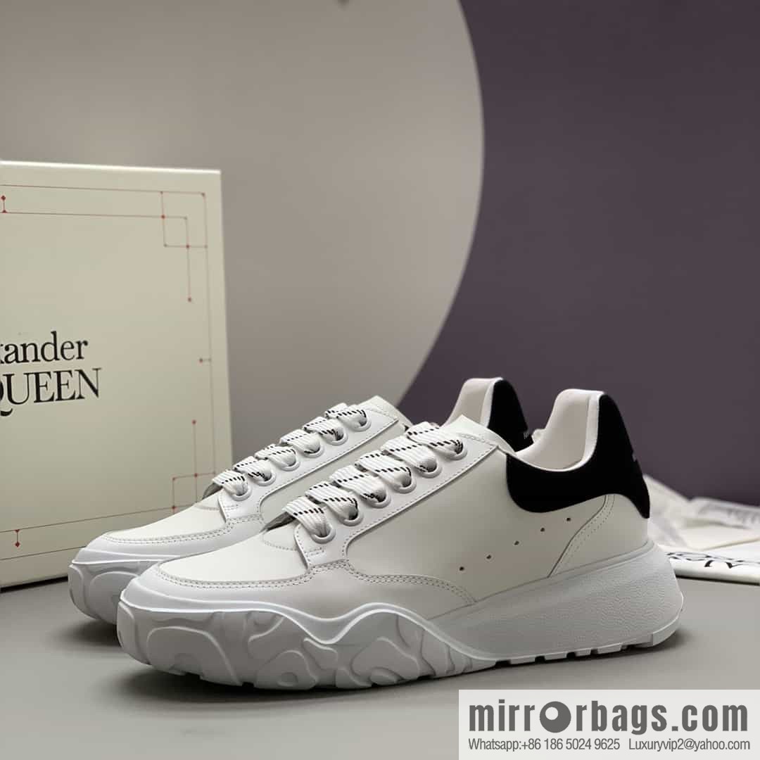 Alexander McQueen with leather heel black patchwork His & Hers sneakers