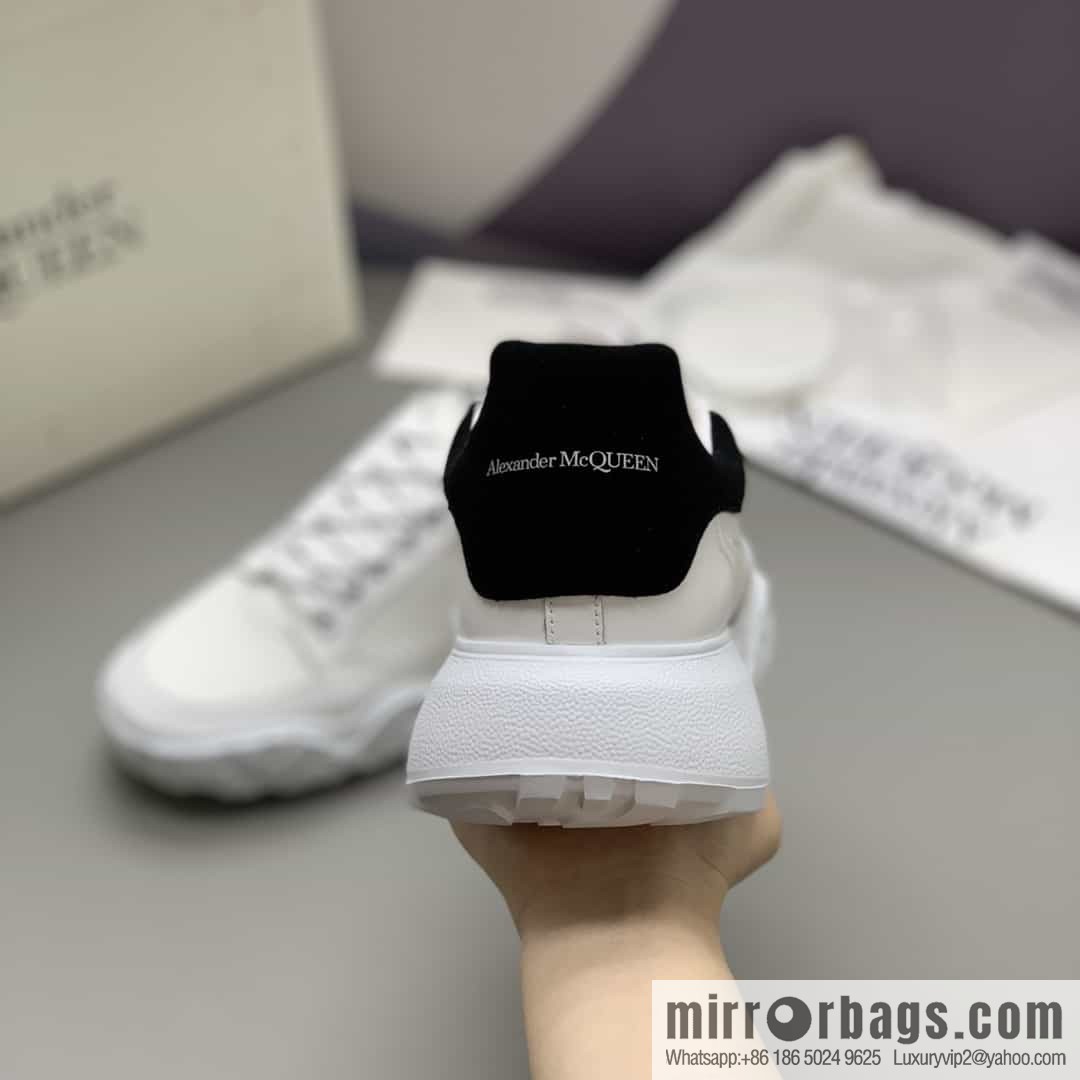 Alexander McQueen with leather heel black patchwork His & Hers sneakers