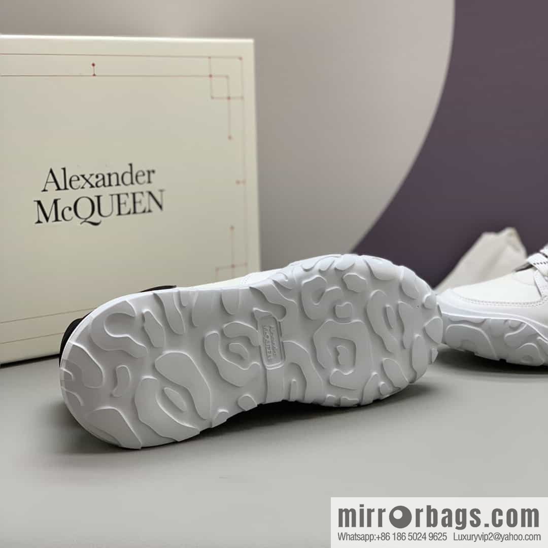 Alexander McQueen with leather heel black patchwork His & Hers sneakers