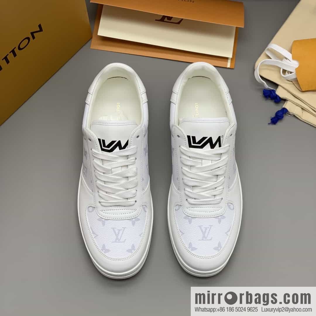 LV/Louis Vuitton men's casual shoes with leather patchwork