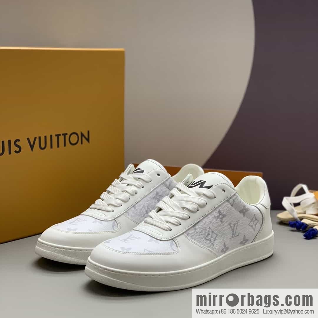 LV/Louis Vuitton men's casual shoes with leather patchwork