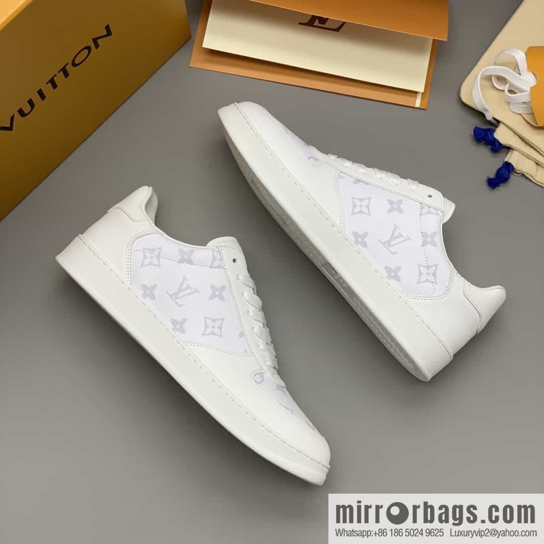 LV/Louis Vuitton men's casual shoes with leather patchwork