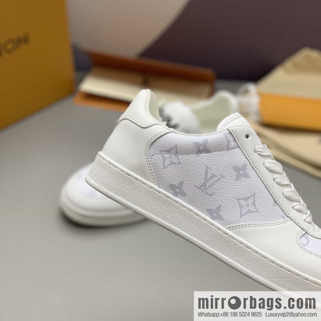 LV/Louis Vuitton men's casual shoes with leather patchwork