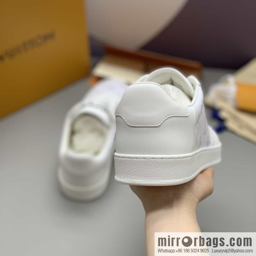 LV/Louis Vuitton men's casual shoes with leather patchwork