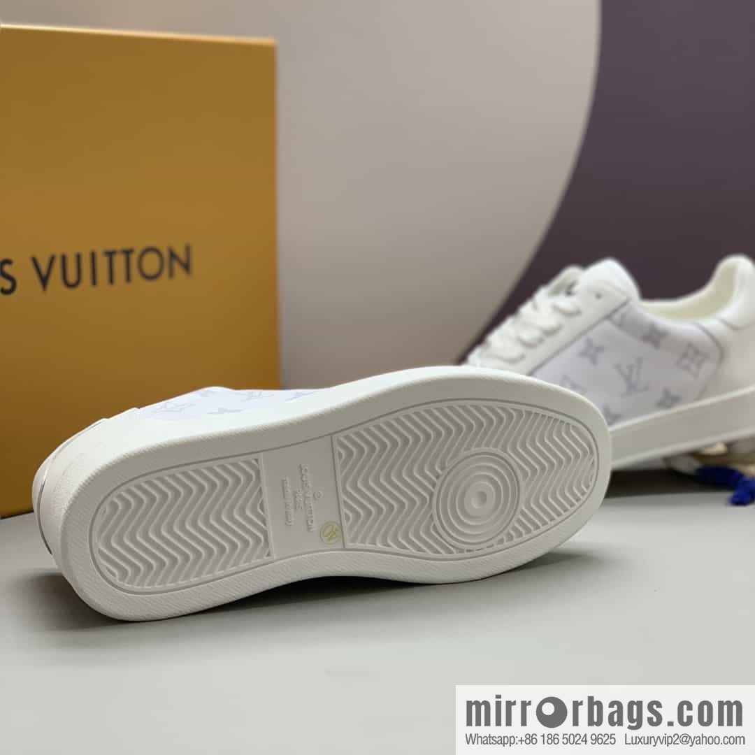 LV/Louis Vuitton men's casual shoes with leather patchwork