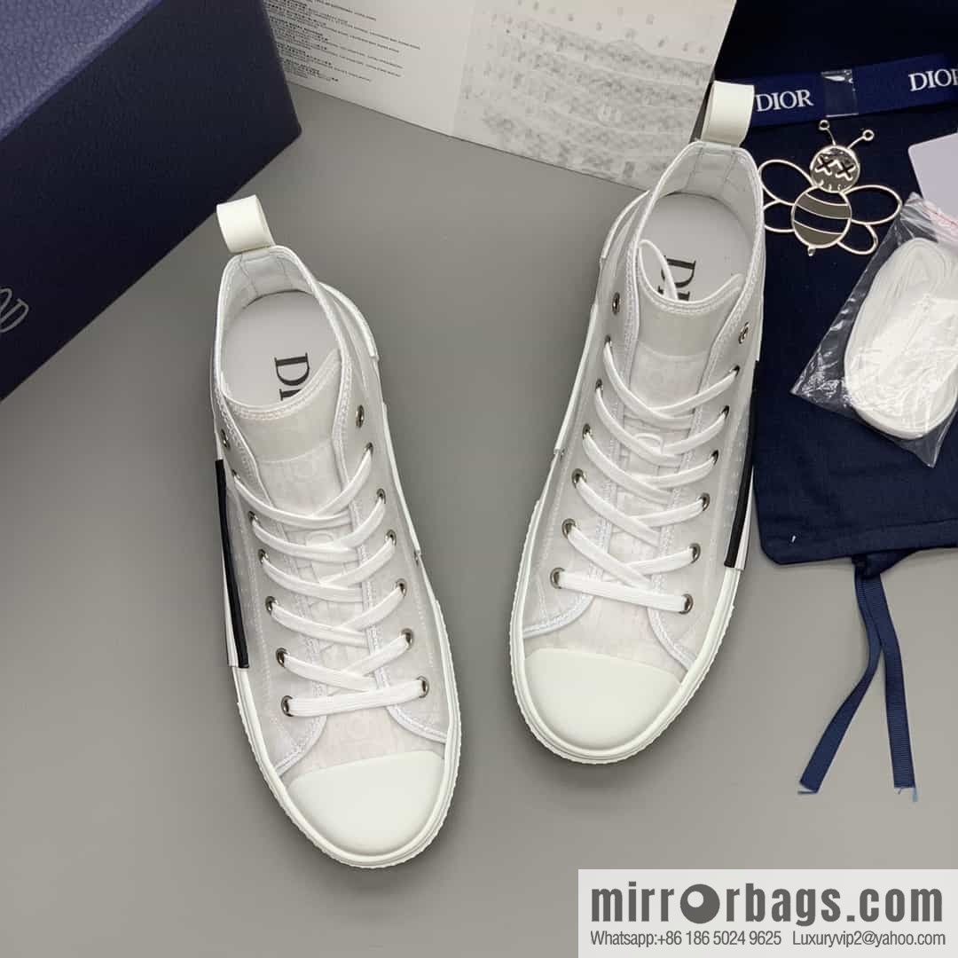 DIOR Dior uses black transparent mesh to carefully make B23 high-top shoes