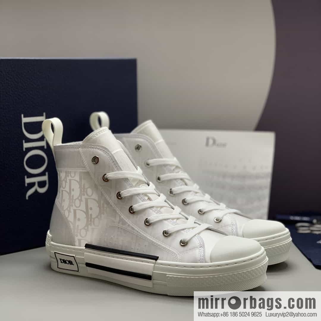 DIOR Dior uses black transparent mesh to carefully make B23 high-top shoes