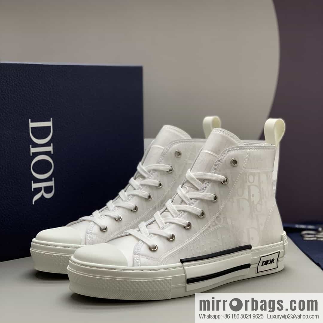 DIOR Dior uses black transparent mesh to carefully make B23 high-top shoes