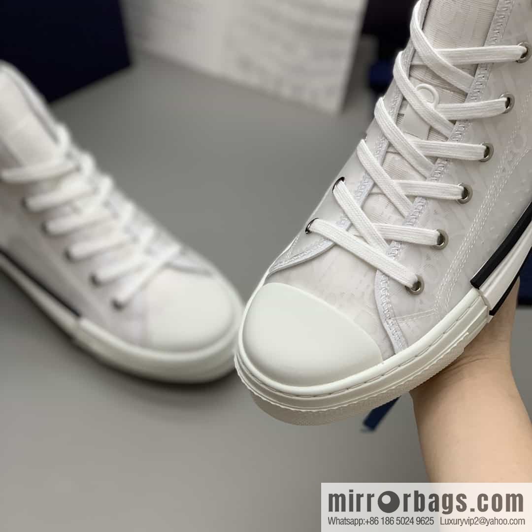 DIOR Dior uses black transparent mesh to carefully make B23 high-top shoes