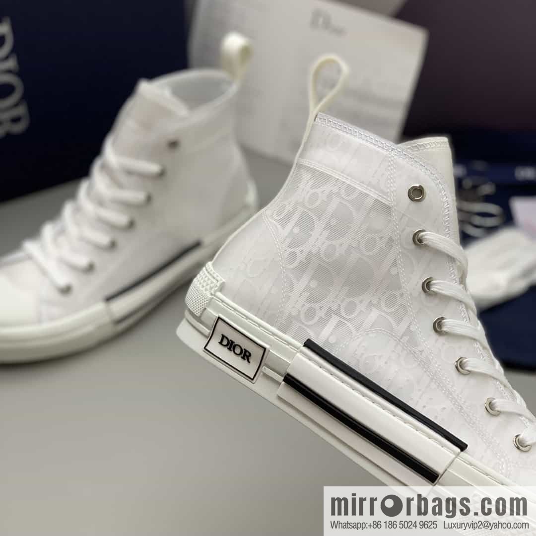 DIOR Dior uses black transparent mesh to carefully make B23 high-top shoes