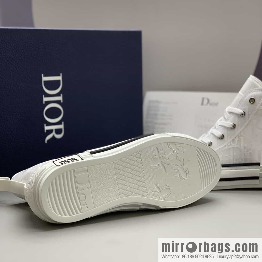 DIOR Dior uses black transparent mesh to carefully make B23 high-top shoes