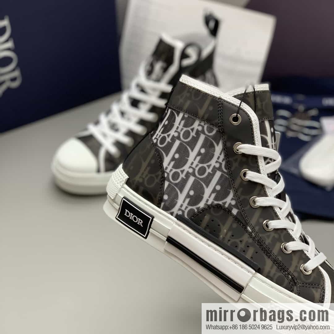 DIOR Dior uses black transparent mesh to carefully make B23 high-top shoes
