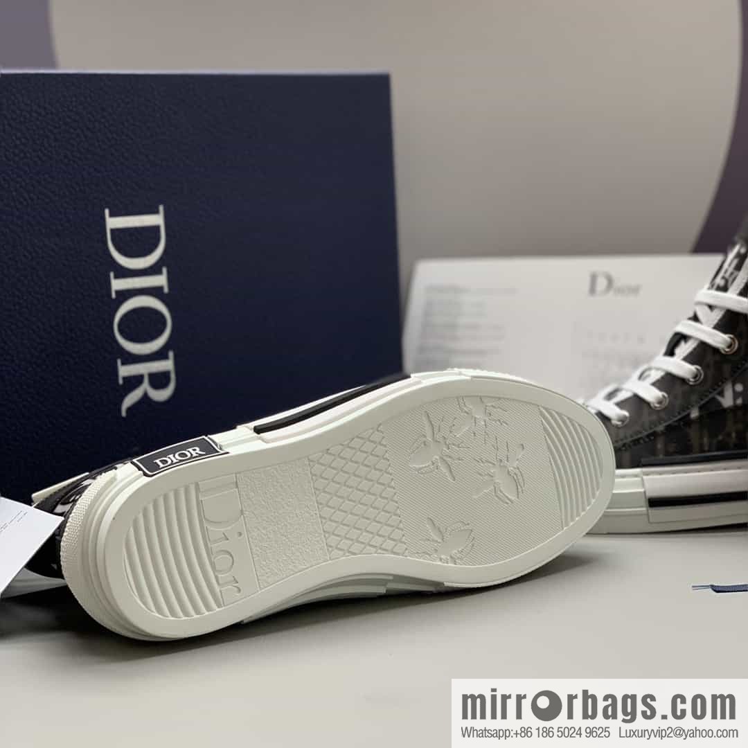DIOR Dior uses black transparent mesh to carefully make B23 high-top shoes
