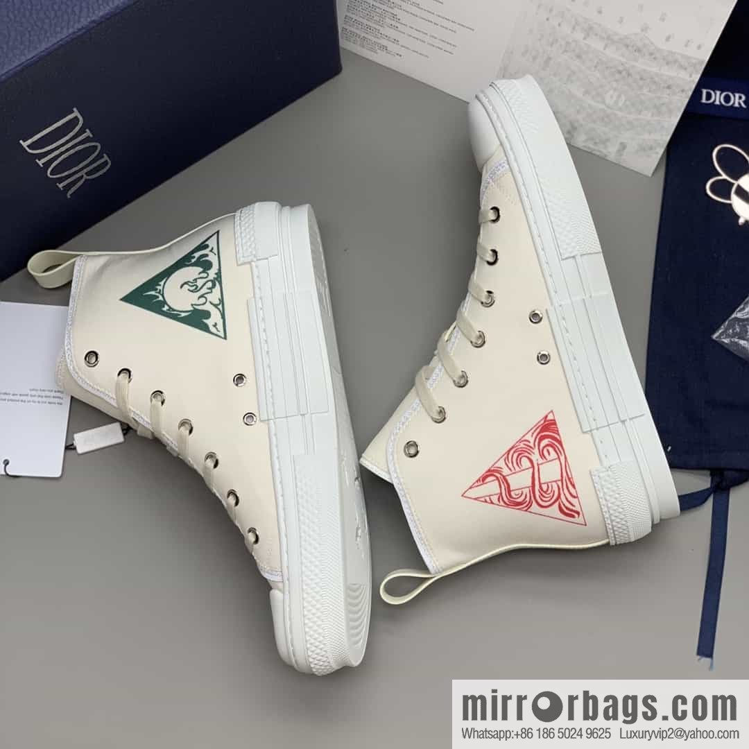 DIOR Dior uses black transparent mesh to carefully make B23 high-top shoes