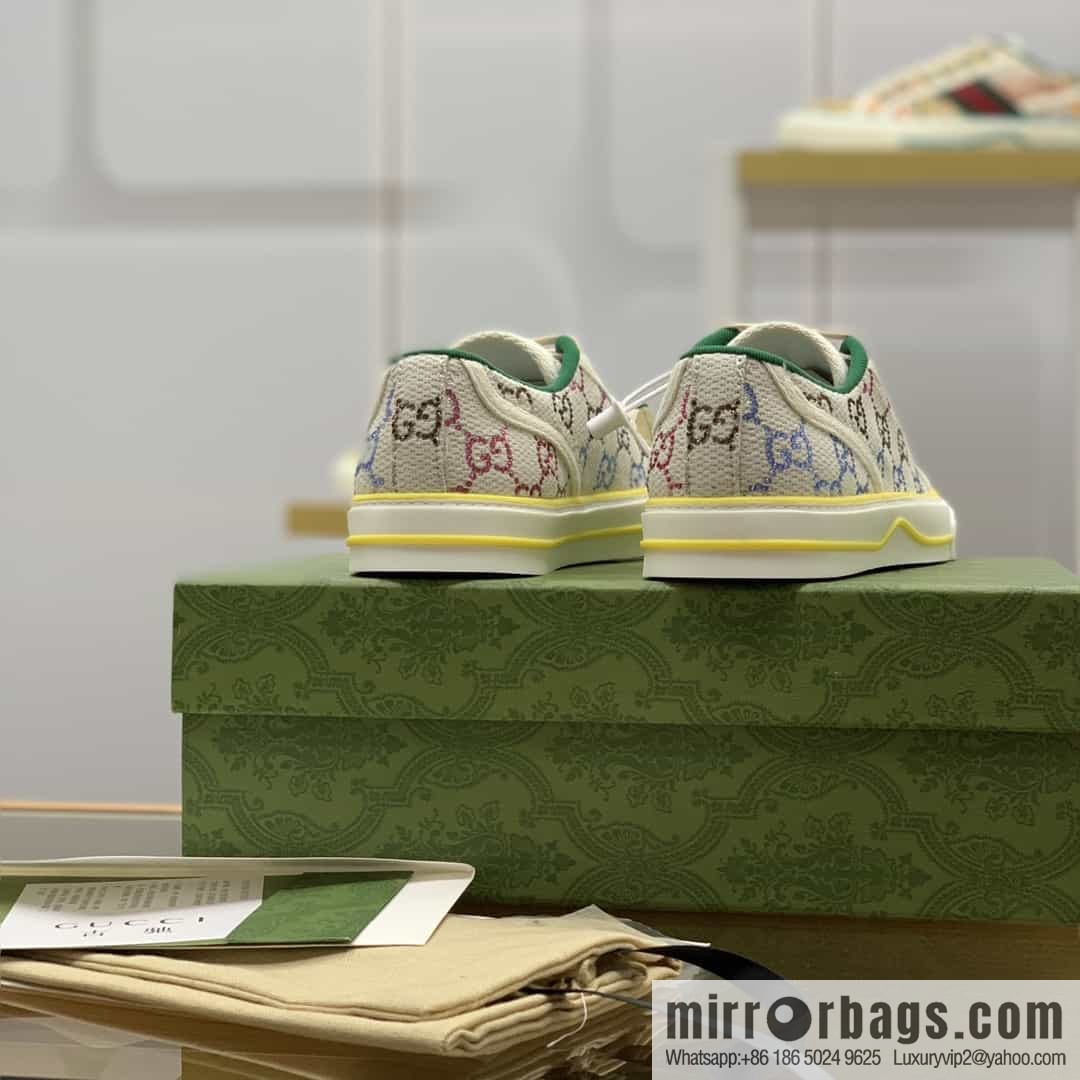 Gucci Gucci uses beige and light purple super double G canvas G home 1977 women's canvas shoes