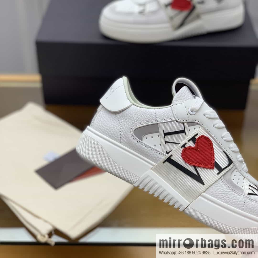 VALENTINO Valentino, six rubber effect VLTN logo calfskin strap sneakers