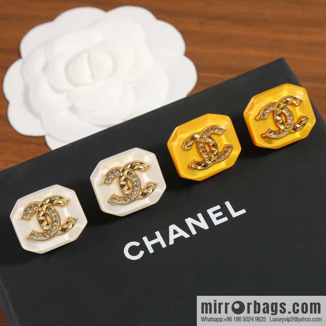 New ☑️ Chanel C1 double c octagonal acrylic stud earrings