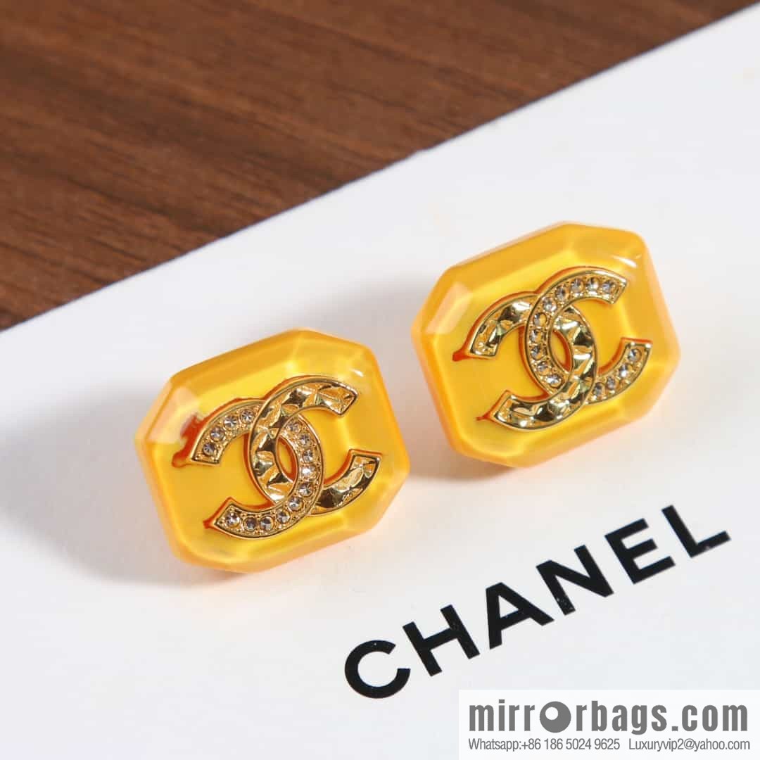 New ☑️ Chanel C1 double c octagonal acrylic stud earrings